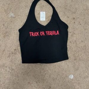 Windsor Black 'Trick or Tequila' Crop Top